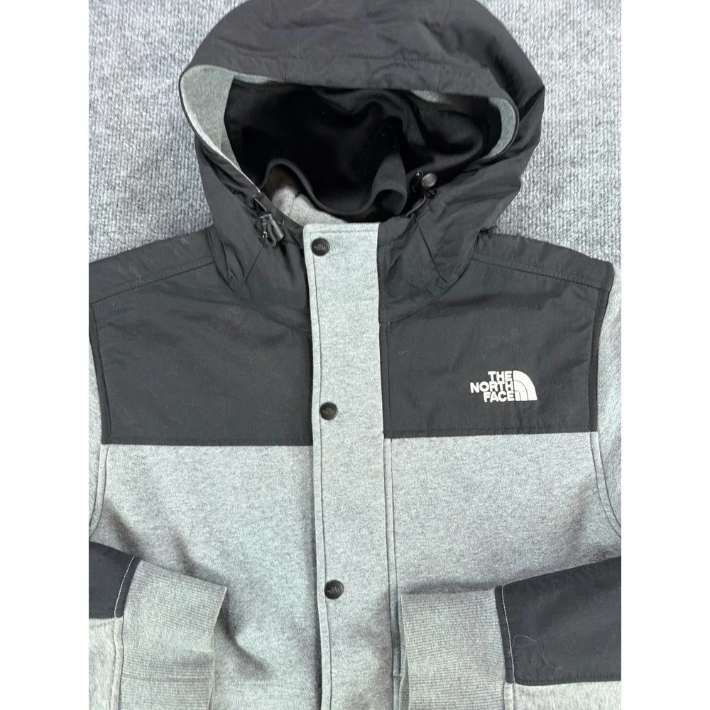 The North Face Mens Grey Black Highrail Hybrid Fleece Hoodie Jacket L Gorpcore